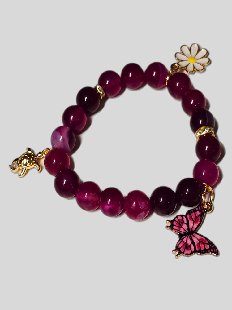 Handgefertigtes Achat-Perlenarmband