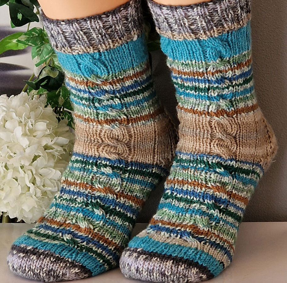 Handgestrickte Socken Circus 6-fach Gr. 44/45