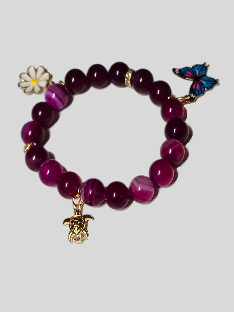 Handgefertigtes Achat-Perlenarmband