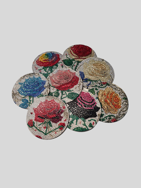 Untersetzer-Set hell mit Rosen