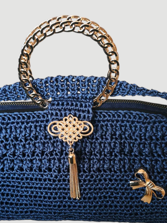 Gehäkelte Handtasche Blue Chic