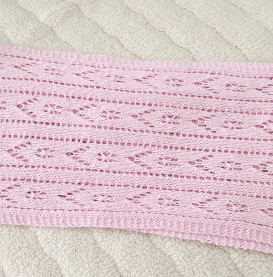 Handgestrickter Cashmere-Lace-Schal in Rosé