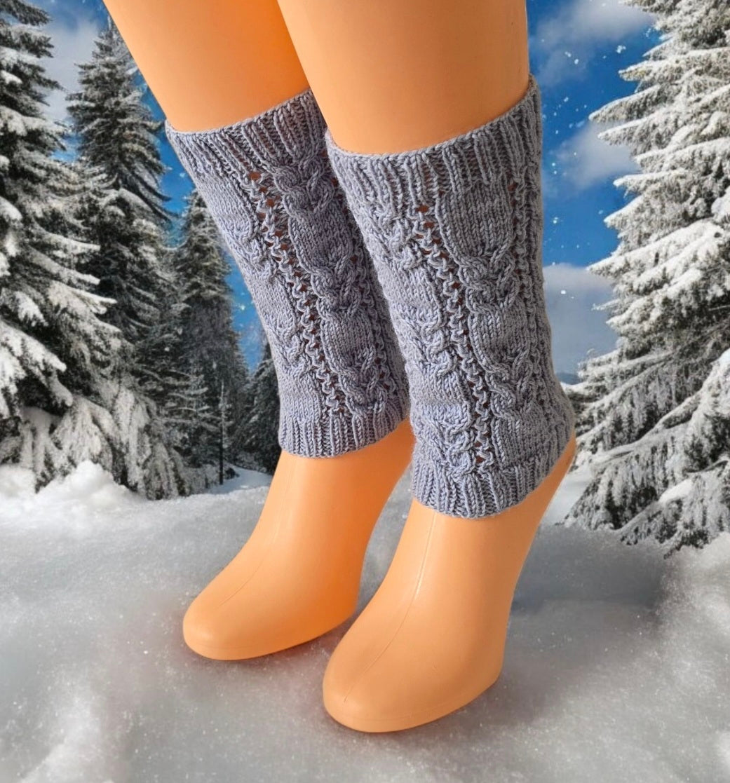 Handgestrickte Beinstulpen mit Herz - Farbenspiel - Luna's Kreativwerkstatt