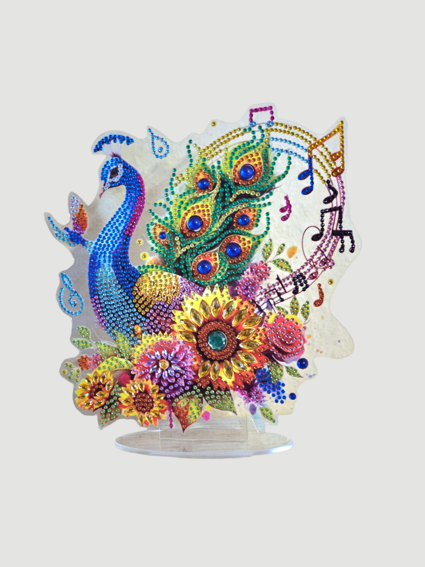 Deko-Aufsteller 2D Pfau mit Blumen