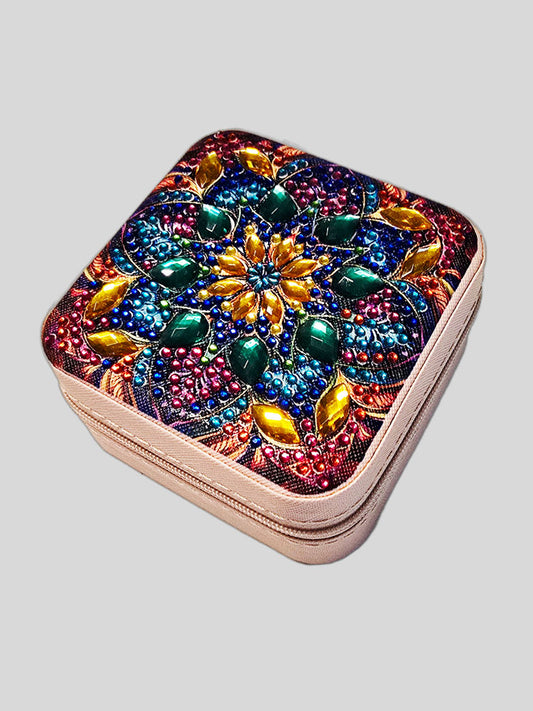 Schmuckkästchen mit Reißverschluss Rose Mosaik bunt
