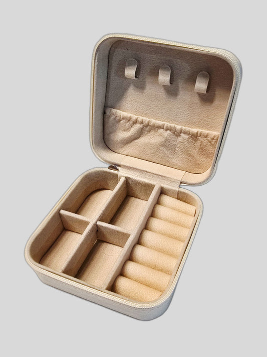 Schmuckkästchen mit Reißverschluss Creme Schmetterling goldfarben