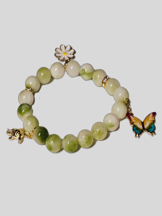 Handgefertigtes Peridot-Perlenarmband