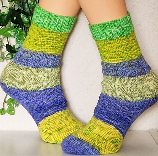 Handgestrickte Socken Strandurlaub Gr. 40/41