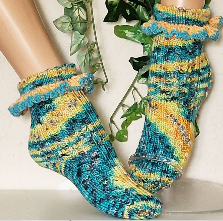 Handgestrickte Kindersocken Motmot Gr. 34/35