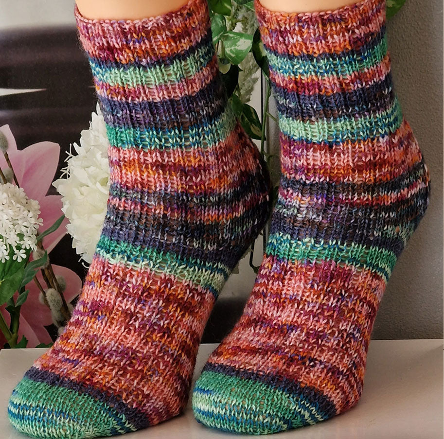 Handgestrickte Socken Stripes Gr. 40/41