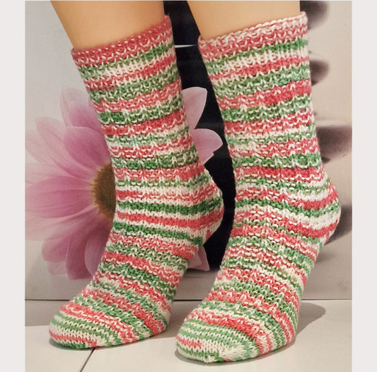 Handgestrickte Socken Zuckerstange 6-fach Gr. 42/43