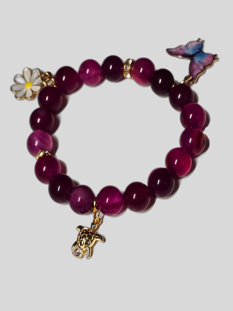 Handgefertigtes Achat-Perlenarmband