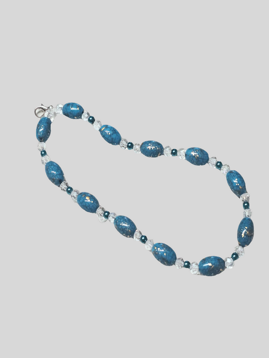 Handykette mit Karabinerverschluss Türkis und Silberfarben