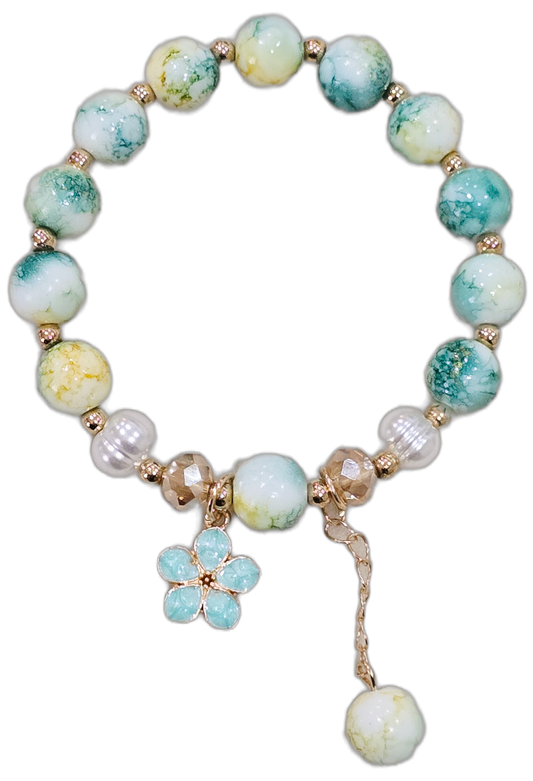 Buntglas-Perlenarmband