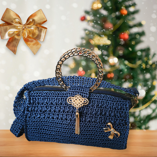 Gehäkelte Handtasche Blue Chic