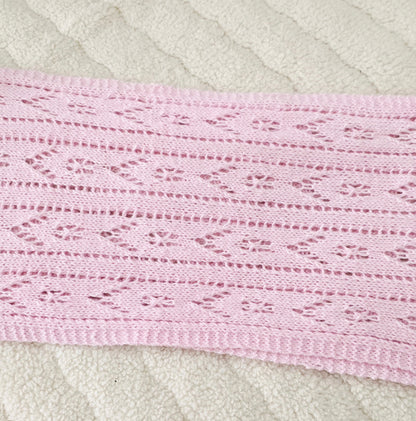 Handgestrickter Cashmere-Lace-Schal in Rosé