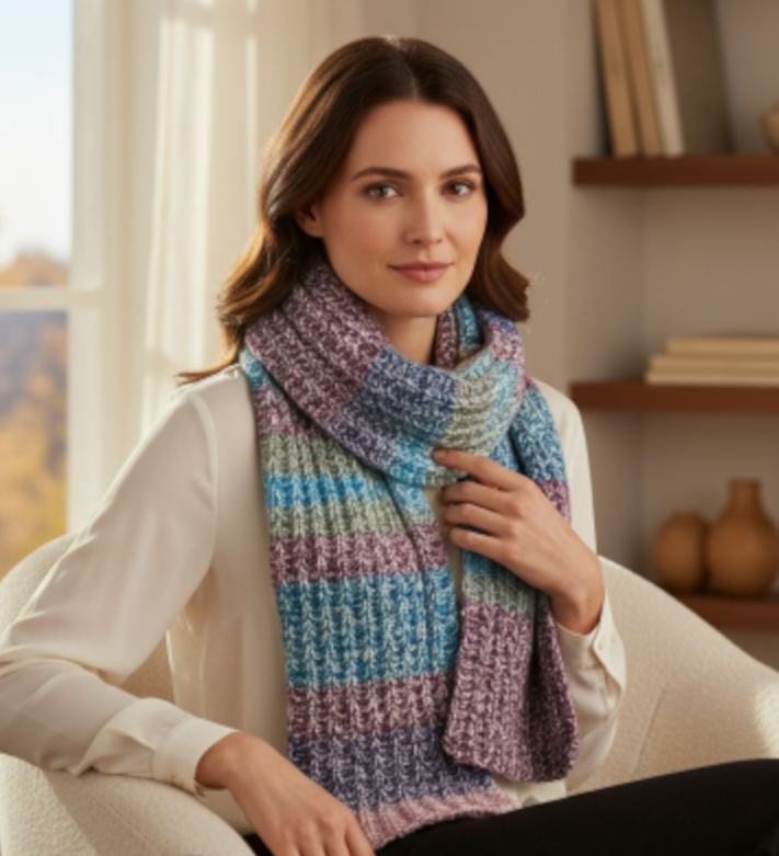 Winterschal aus edlem Cashmere und Bluefaced Leicester