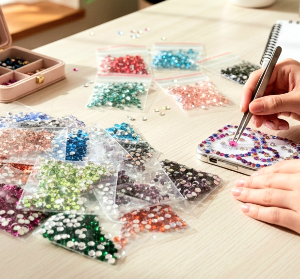 Diamond Painting Strass Steine rund - Farbenspiel - Luna's Kreativwerkstatt