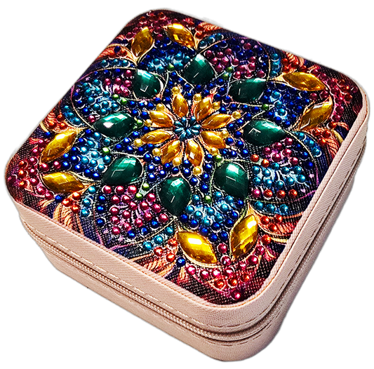 Schmuckkästchen mit Reißverschluss Rose Mosaik bunt