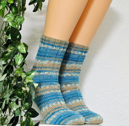 Handgestrickte Socken Strandgeflüster Gr. 42/43
