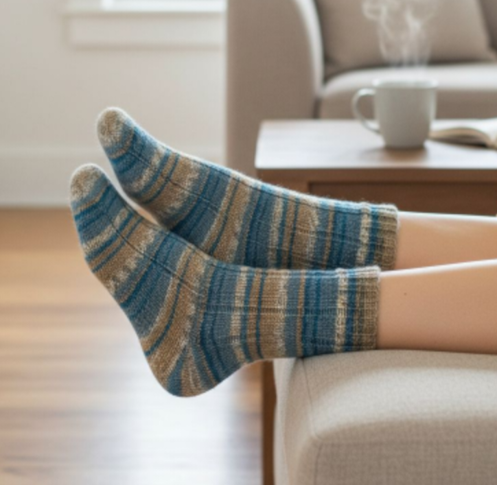 Handgestrickte Socken Strandgeflüster Gr. 42/43