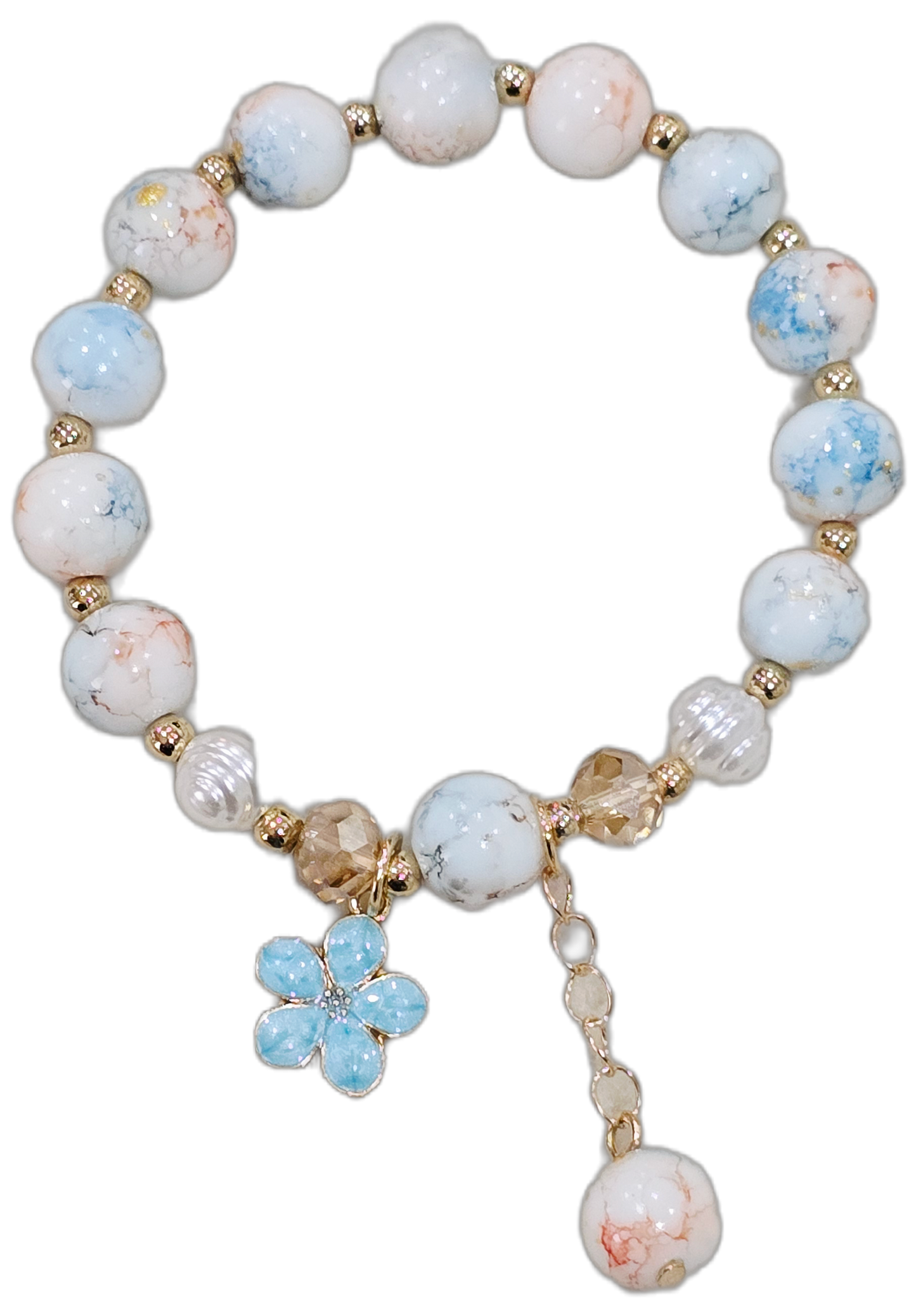 Buntglas-Perlenarmband