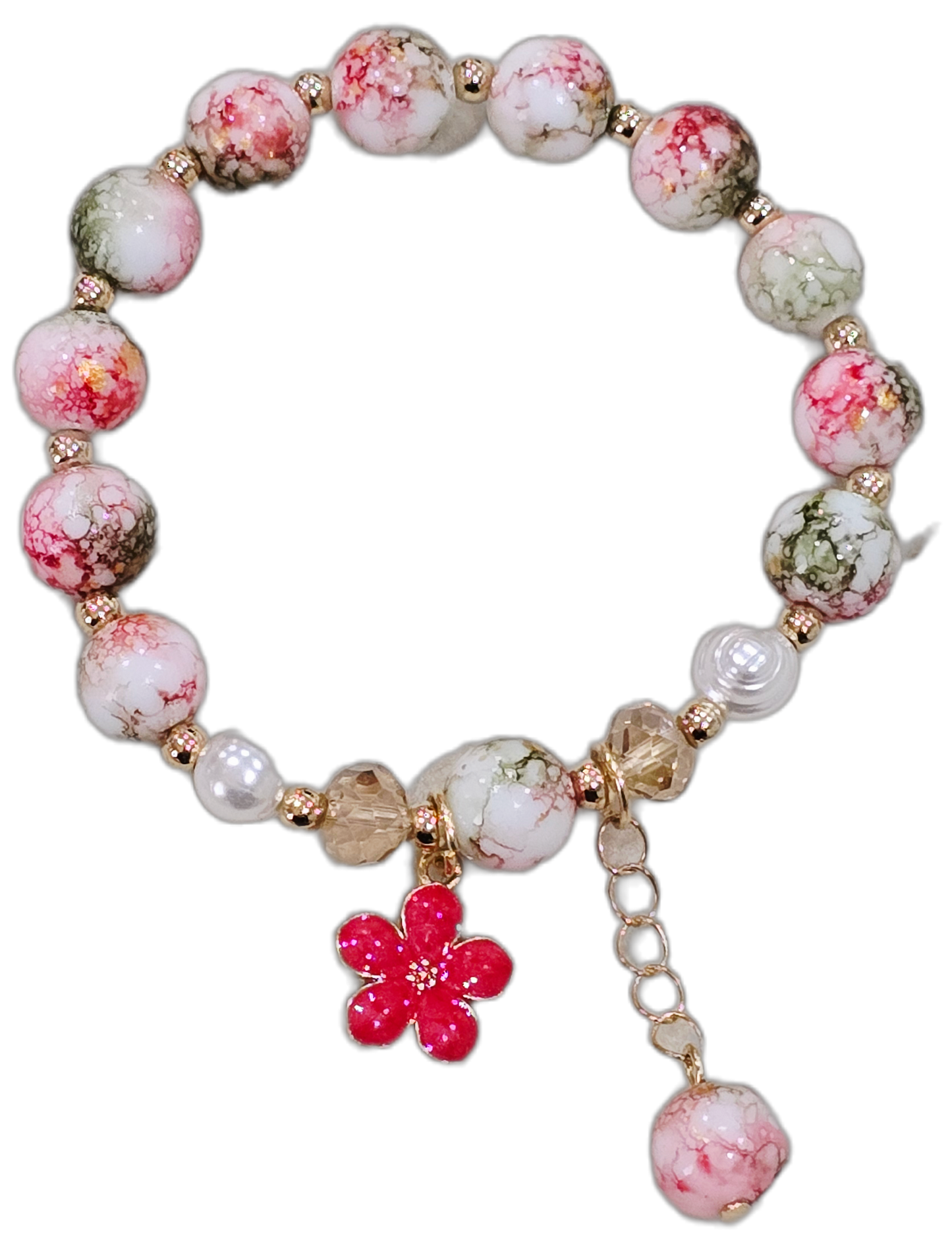 Buntglas-Perlenarmband