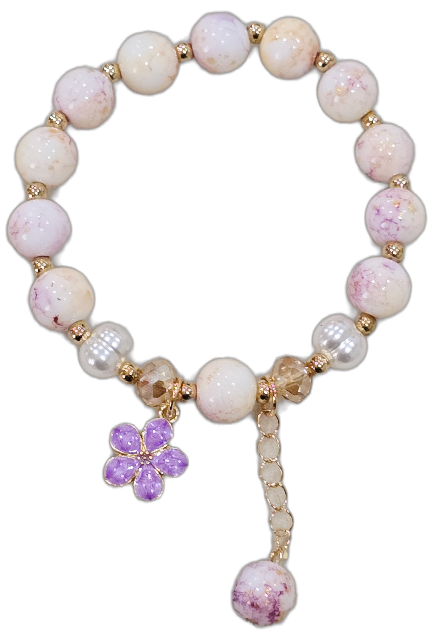 Buntglas-Perlenarmband