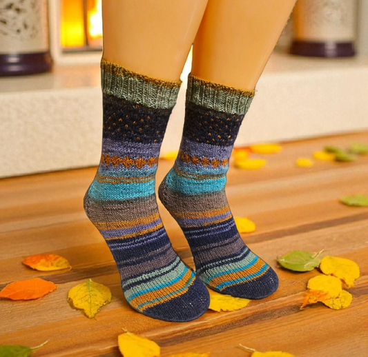 Handgestrickte Socken Herbstspaziergang 42/43
