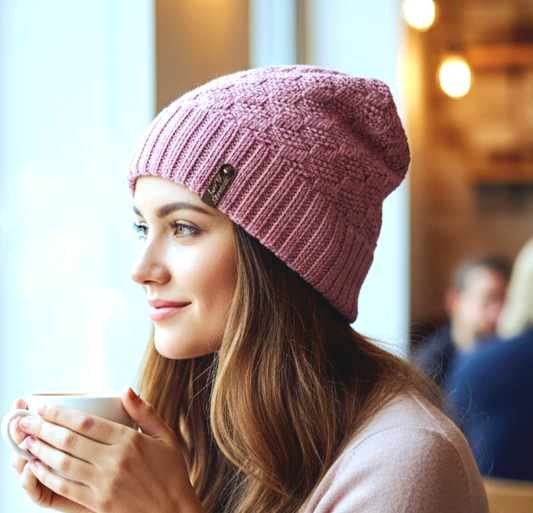 Handgestrickte Mütze aus Merino und Yakwolle