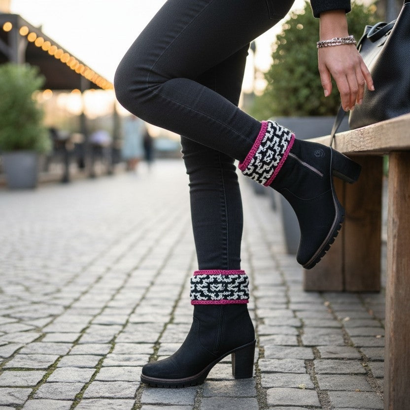 Boot Cuffs "Stadtherz" - Farbenspiel - Luna's Kreativwerkstatt