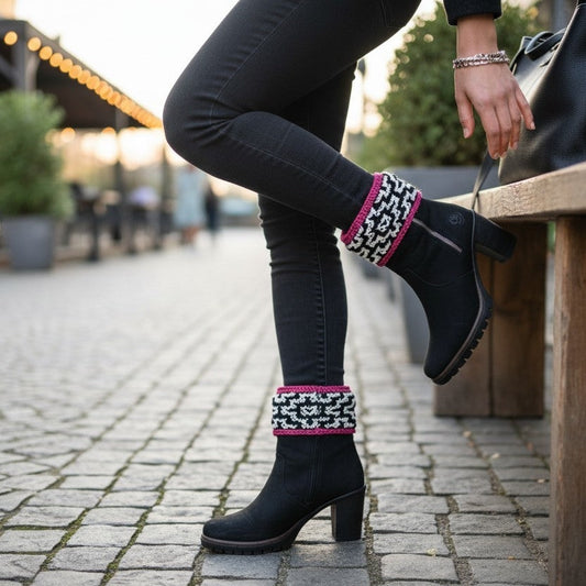 Boot Cuffs "Stadtherz" - Farbenspiel - Luna's Kreativwerkstatt