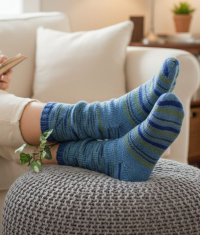 Handgestrickte Socken Nordlicht Gr. 44/45