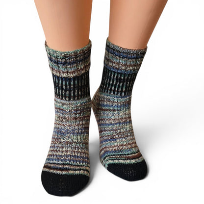 Handgestrickte Socken "Waldpfad" Gr. 44/45 - Farbenspiel - Luna's Kreativwerkstatt